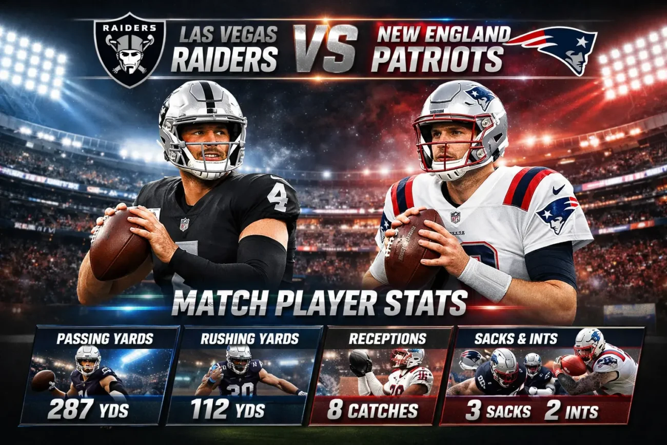 las vegas raiders vs new england patriots match player stats
