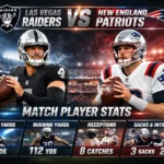 las vegas raiders vs new england patriots match player stats