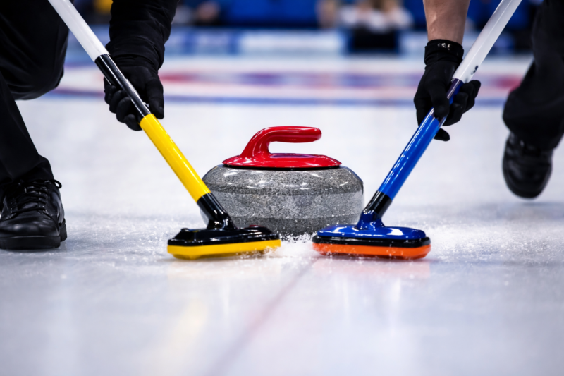 how do brushes affect the stone's path in olympic curling?
